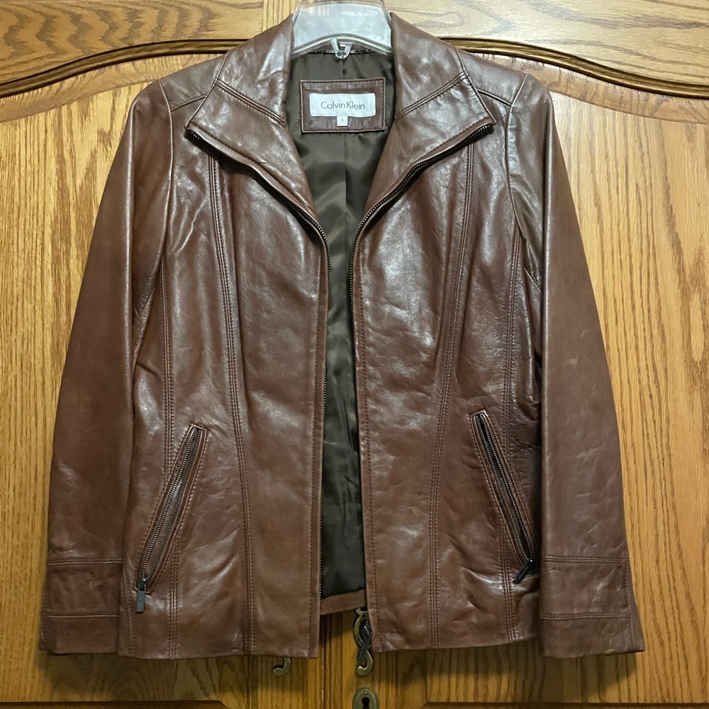 Calvin Klein leather jacket.